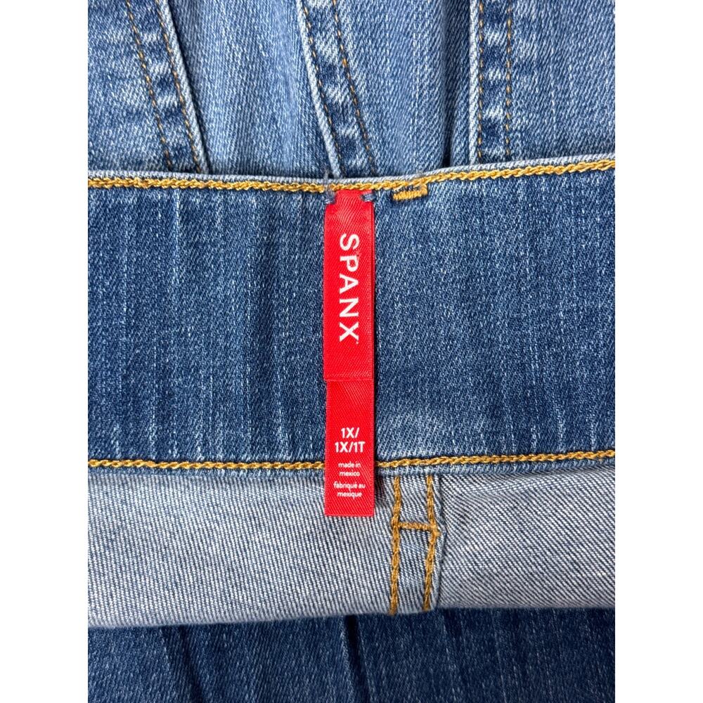 Spanx Jeans 1X Womens Seamed Front Wide Leg Pull On - Picture 6 of 7